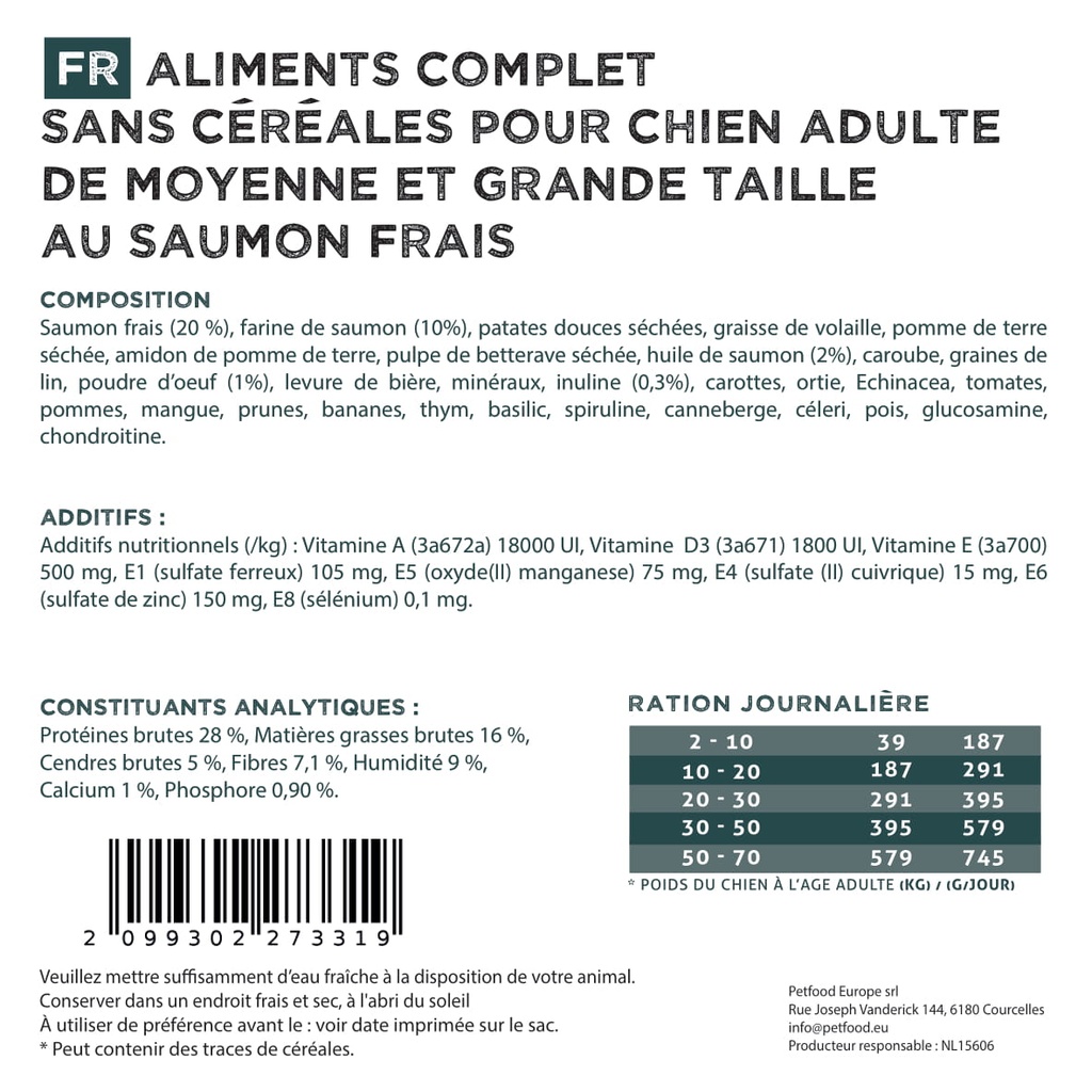 Sans céréales Adulte Saumon Frais