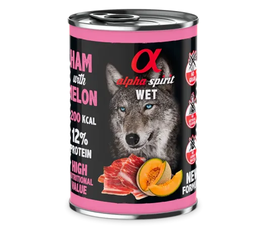 Alpha Spirit Boîte Jambon & Melon Pour Chien 400G