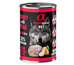 [ALPHD040005712] Alpha Spirit Boîte Dinde & Poire Pour Chien 400G